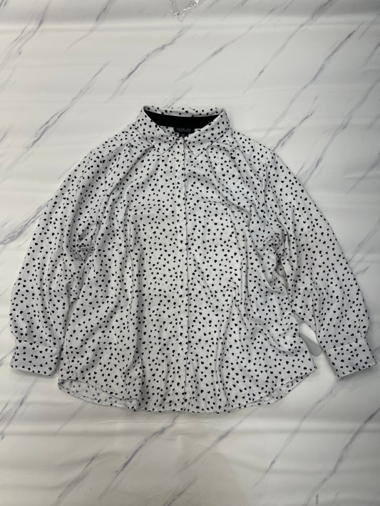 Top Long Sleeve By Rachel Zoe In Black & White, Size: 3x