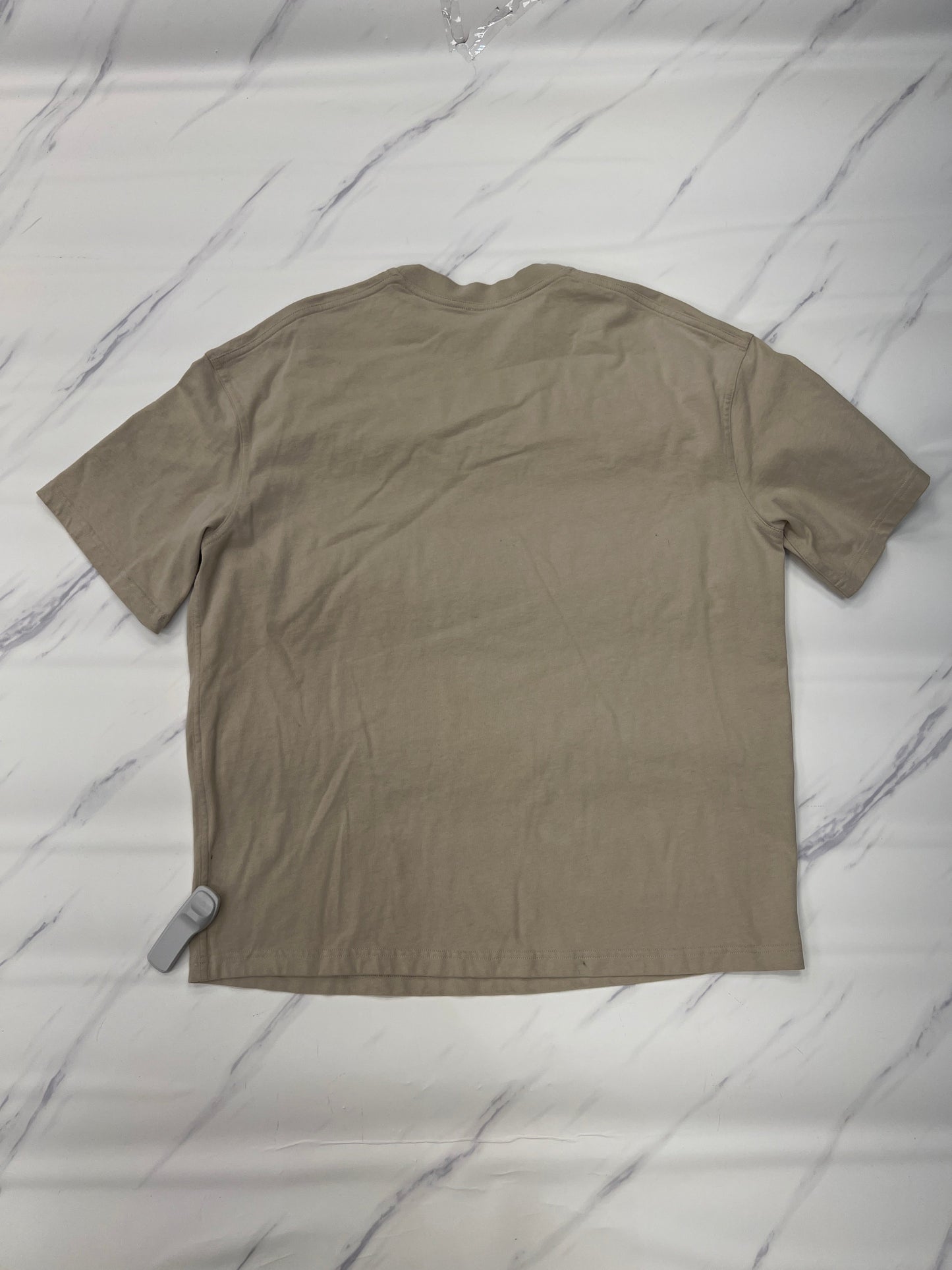 Athletic Top Short Sleeve By Lululemon In Tan, Size: M