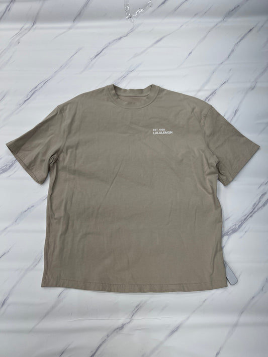 Athletic Top Short Sleeve By Lululemon In Tan, Size: M