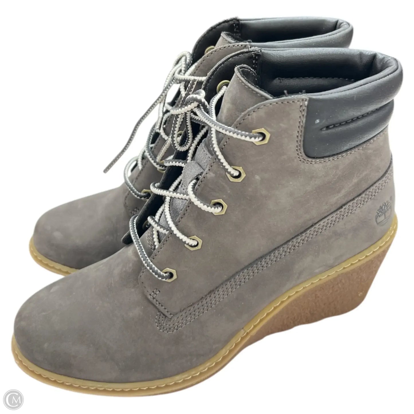 Boots Ankle Heels By Timberland In Grey, Size: 6.5