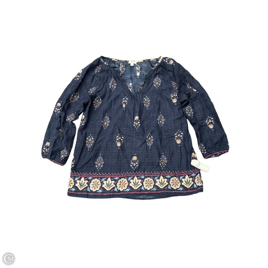 Top Long Sleeve By Dylan In Blue, Size: M