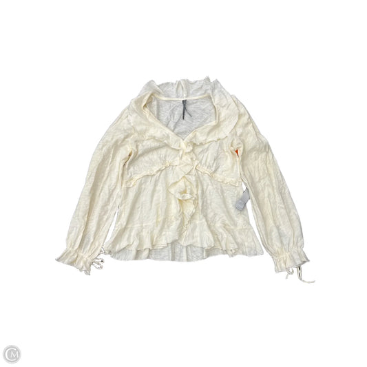 Top Long Sleeve By Anthropologie In Cream, Size: M