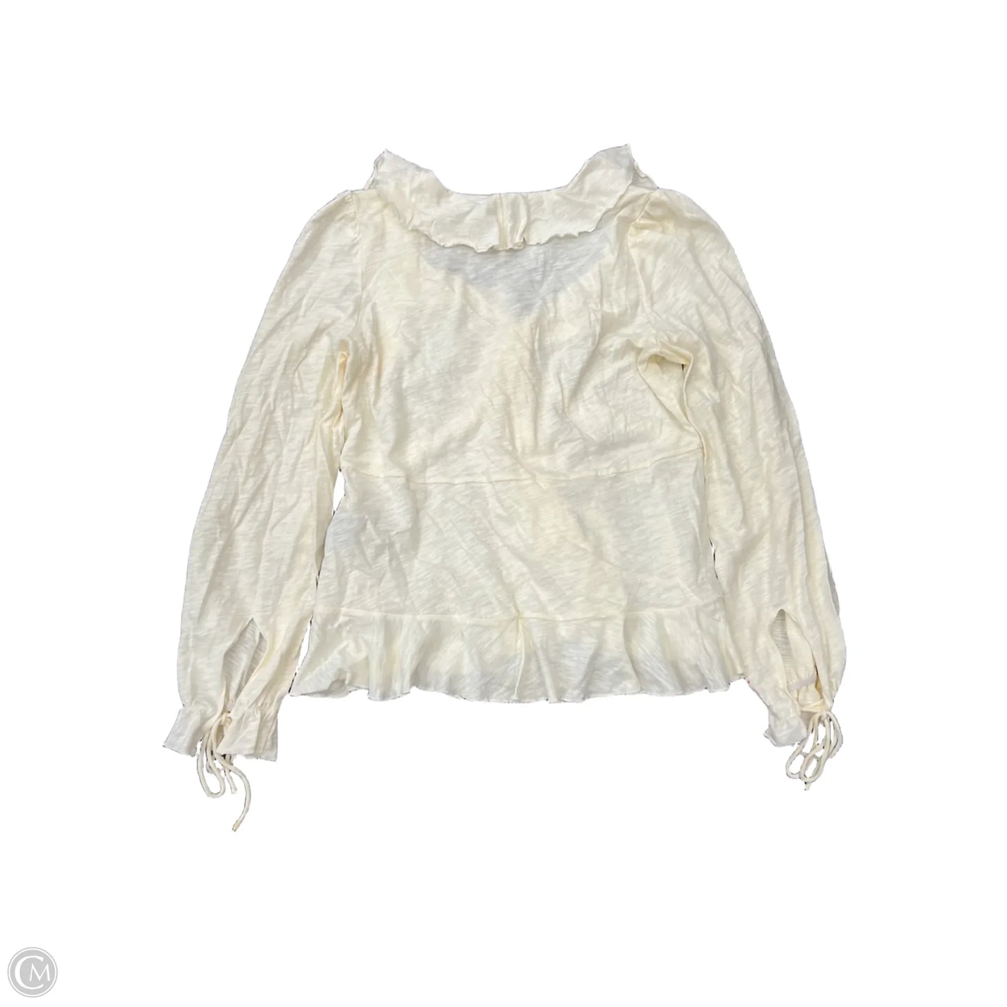 Top Long Sleeve By Anthropologie In Cream, Size: M