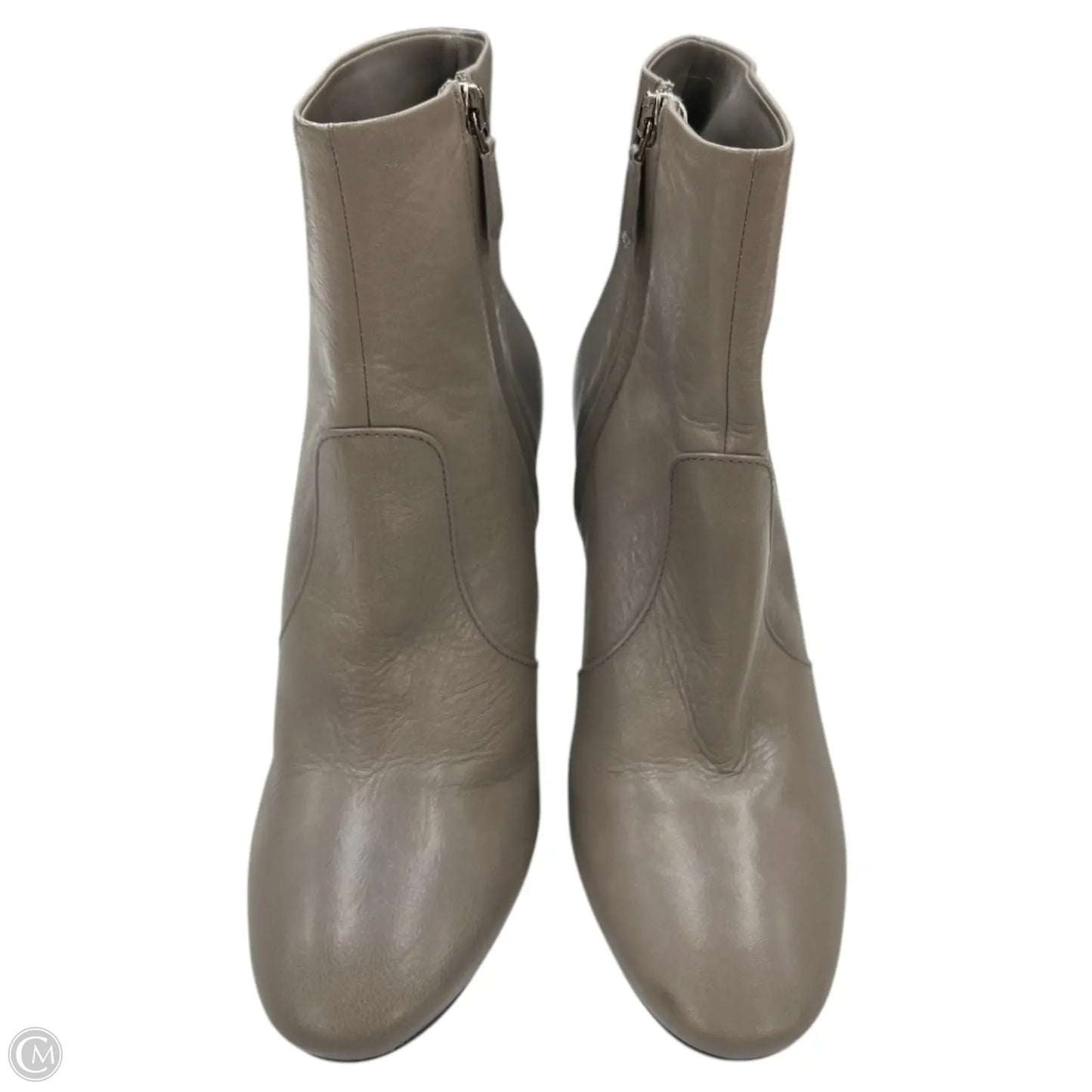 Boots Luxury Designer By Prada In Taupe, Size: 7.5