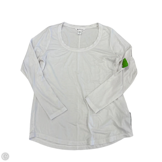 Athletic Top Long Sleeve Crewneck By Athleta In White, Size: S