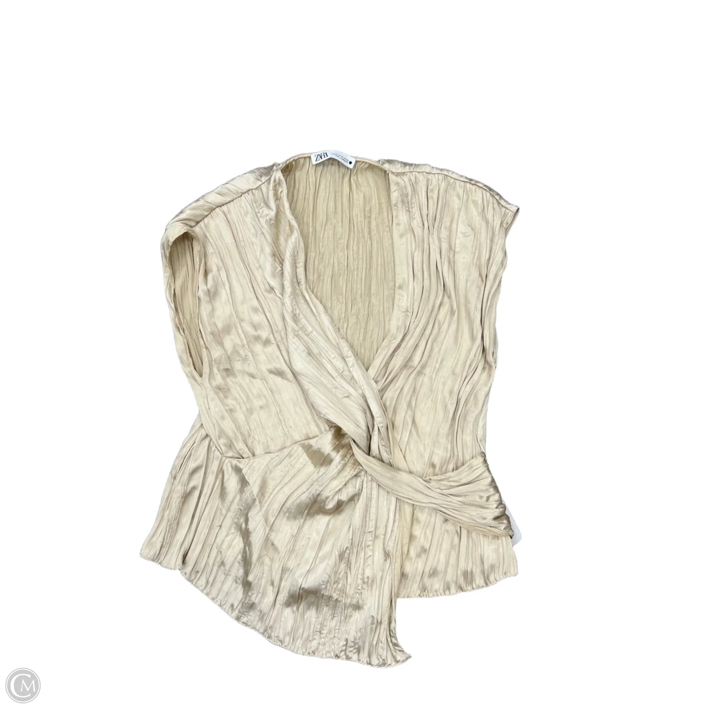 Top Sleeveless By Zara In Gold, Size: Xl