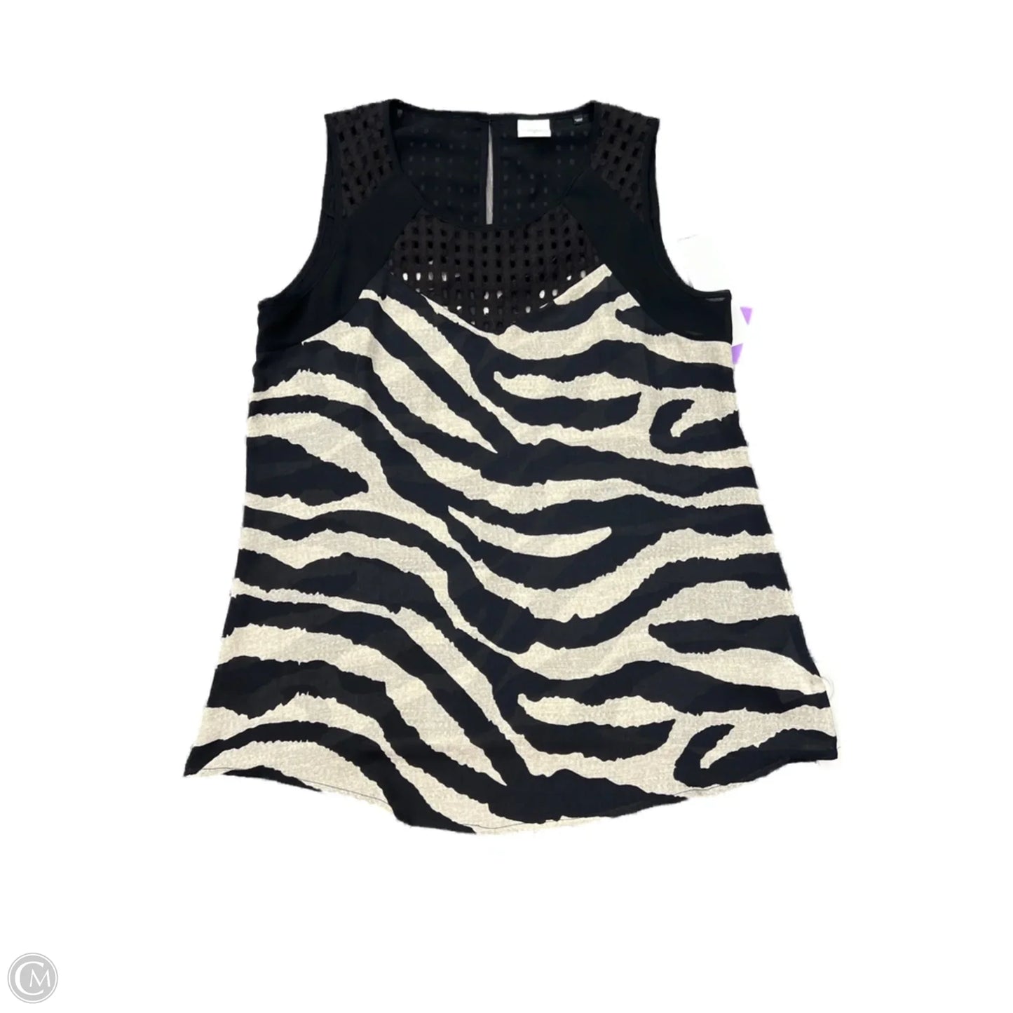 Top Sleeveless By Cabi In Zebra Print, Size: S