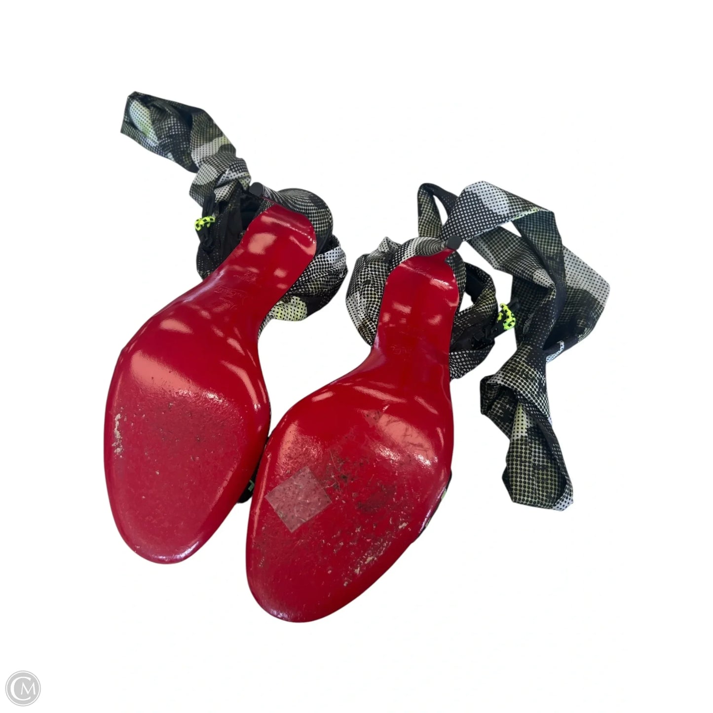 Shoes Luxury Designer By Christian Louboutin In Black & Green, Size: 8.5