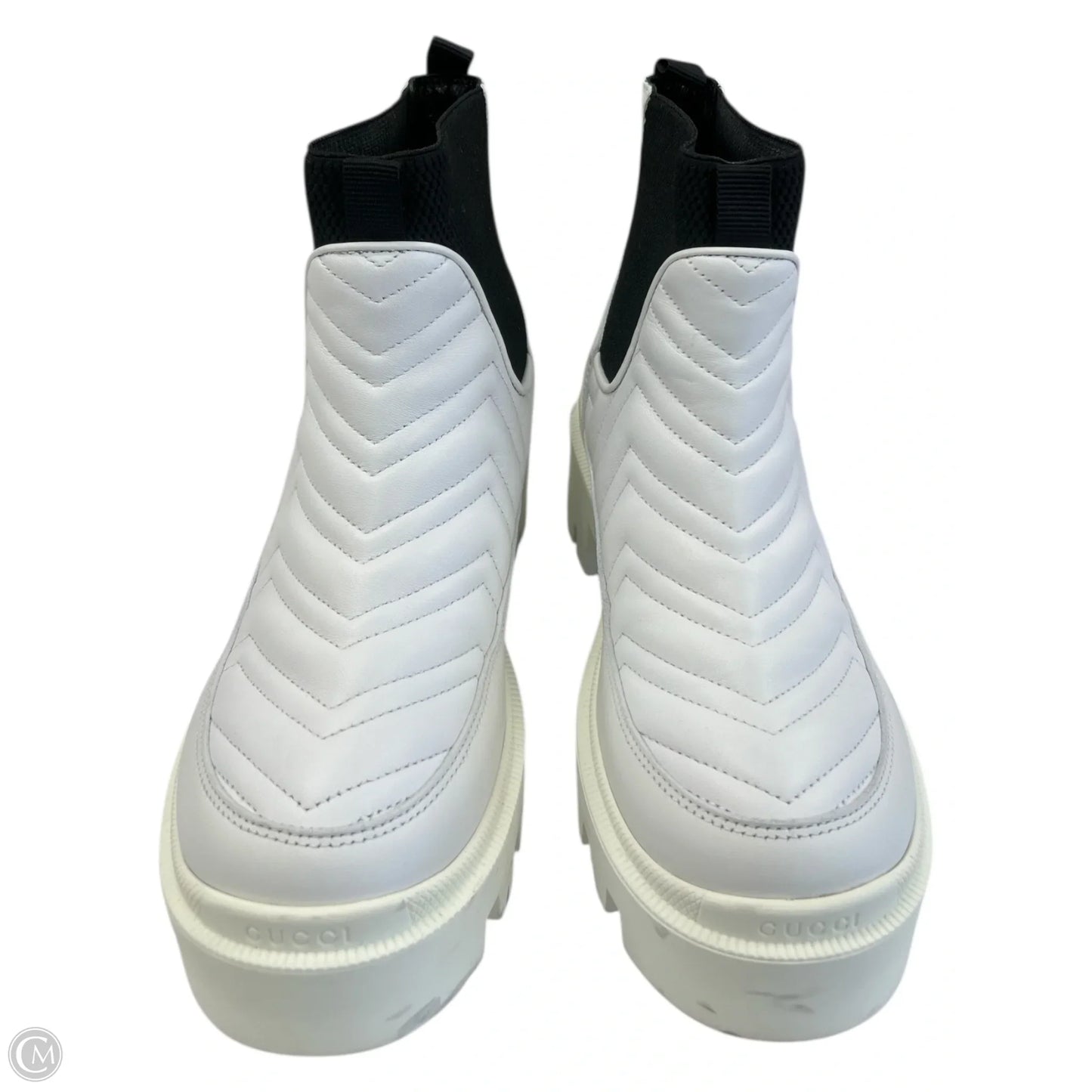 Boots Luxury Designer By Gucci In White, Size: 8