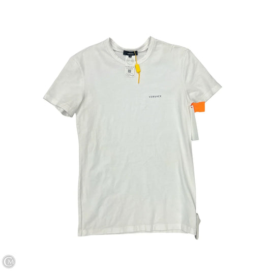 Top Short Sleeve Luxury Designer By Versace In White, Size: Xs