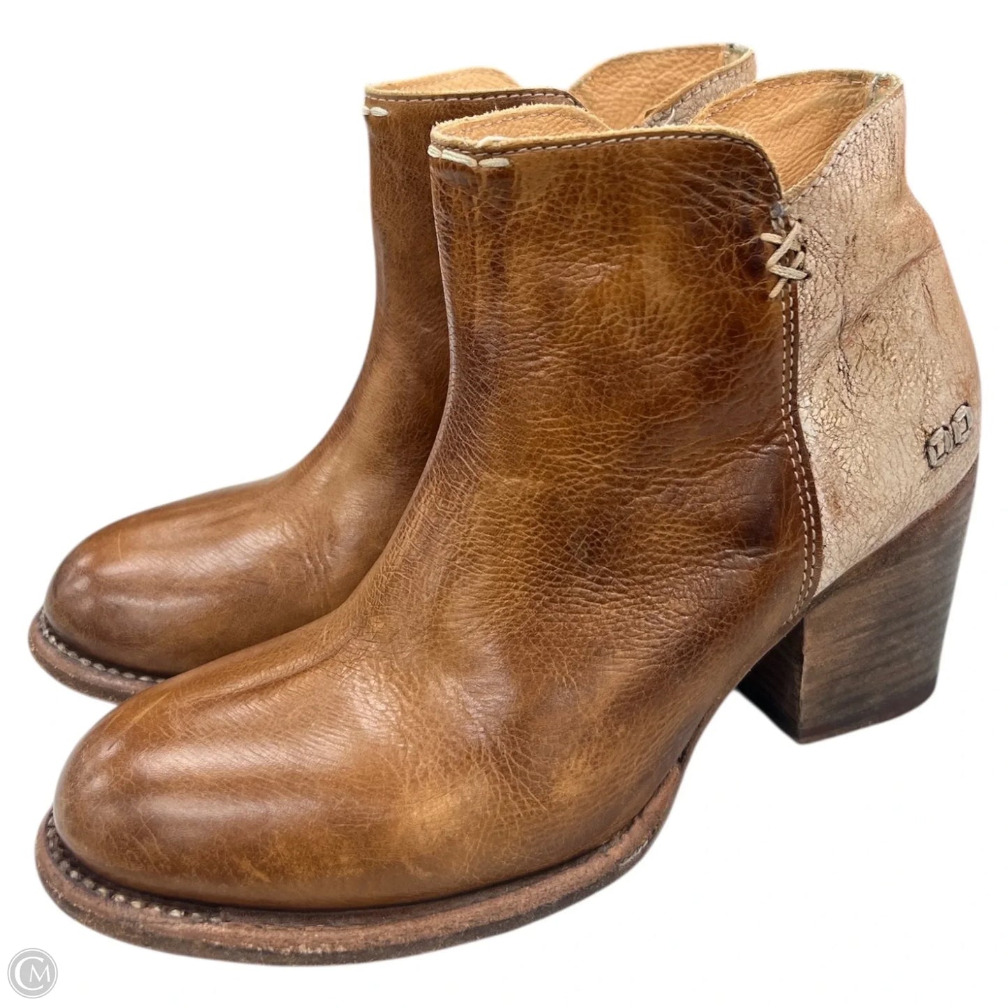 Boots Ankle Heels By Bed Stu In Tan, Size: 7.5