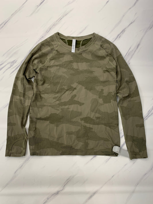 Athletic Top Long Sleeve Crewneck By Athleta In Camouflage Print, Size: M