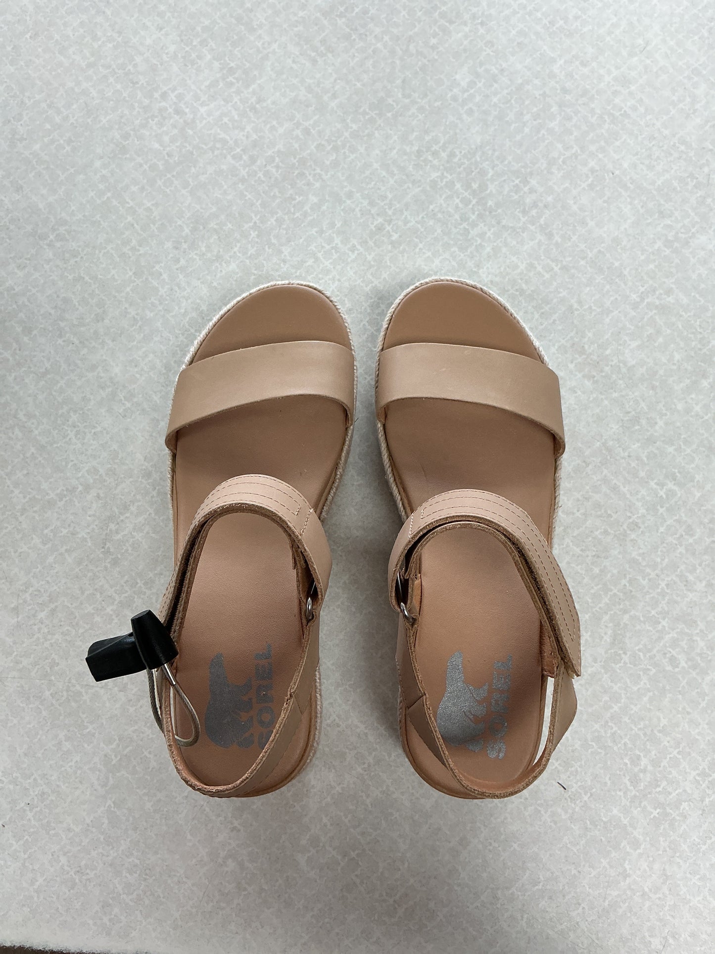 Sandals Heels Platform By Sorel In Tan, Size:7