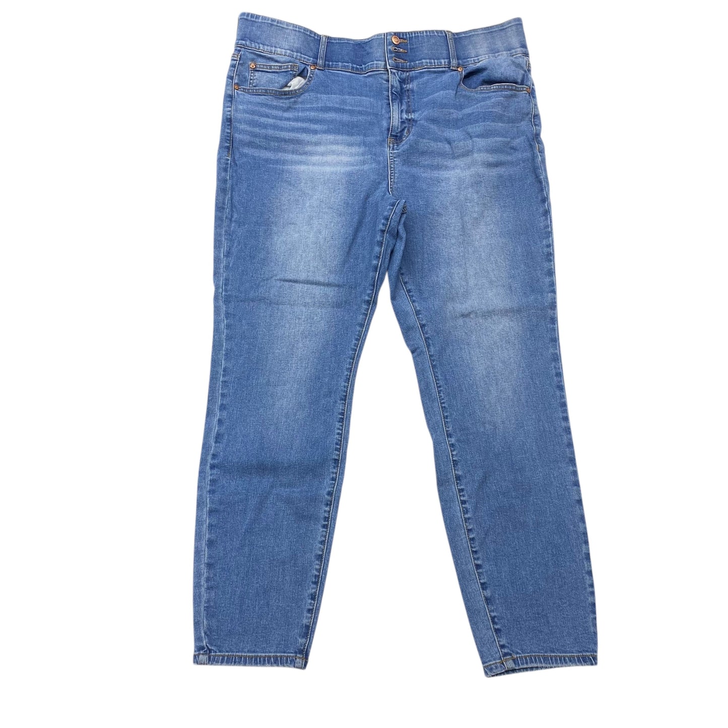 Jeans Straight By Arula In Blue Denim, Size:20