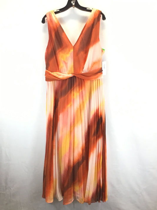 Brown & Orange Dress Party Long Donna Morgan, Size 14