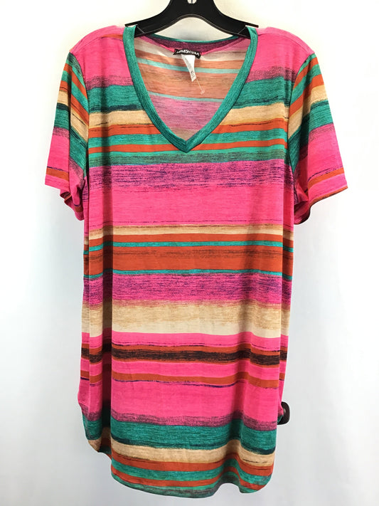 Multi-colored Top Short Sleeve Heimish Usa, Size 2x