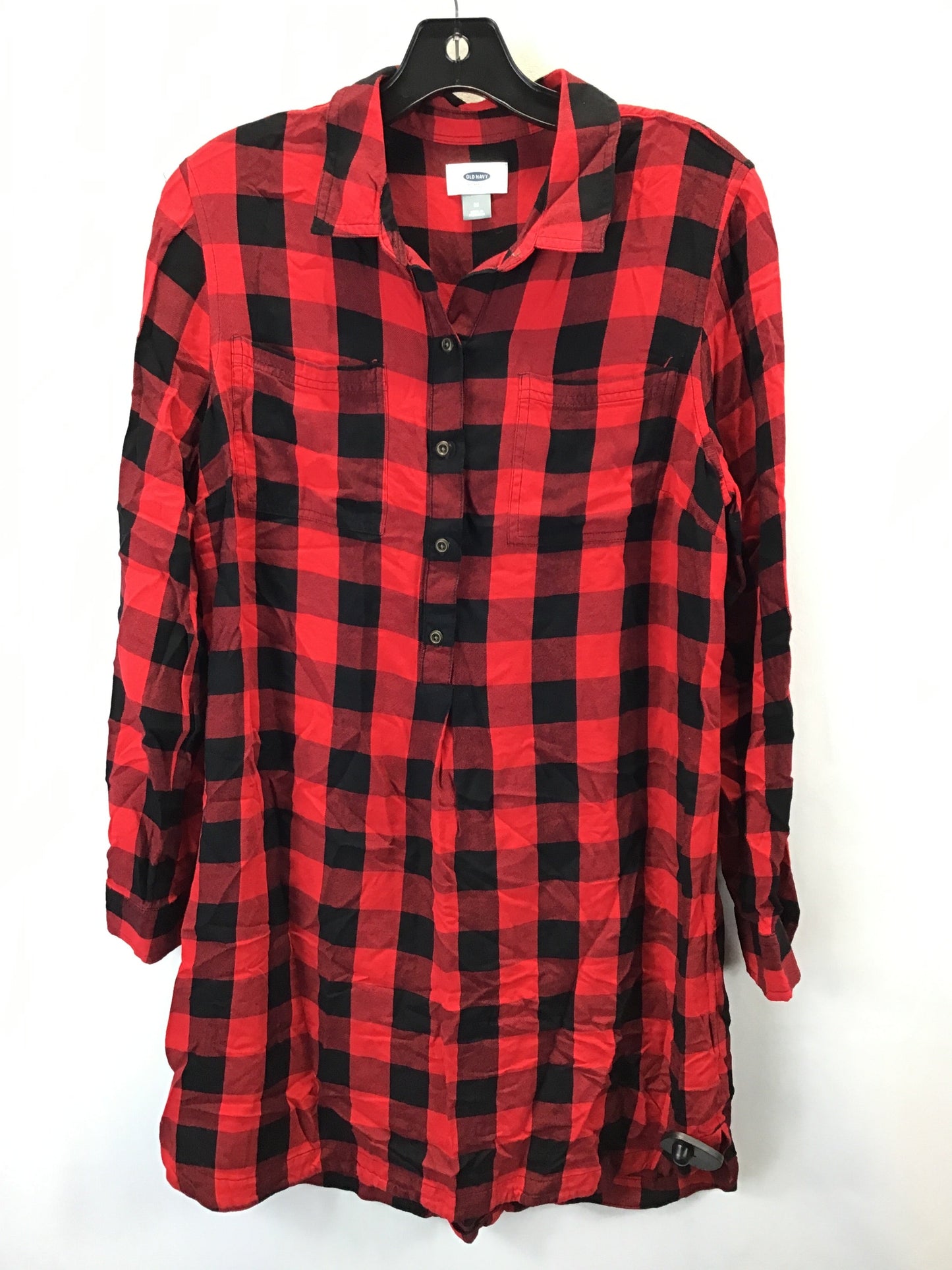 Tunic Long Sleeve By Old Navy In Black & Red, Size: M