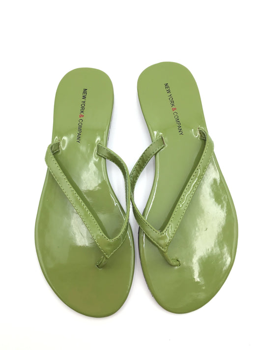Green Sandals Flip Flops New York And Co, Size 7