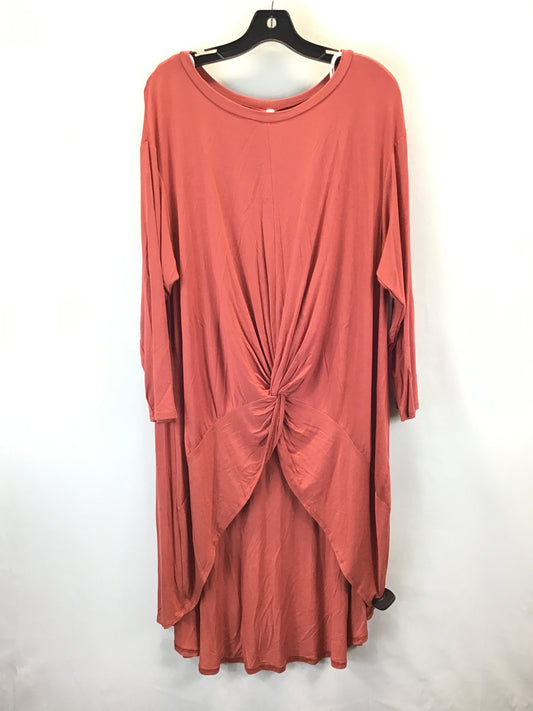 Top 3/4 Sleeve Basic By Emerald In Red, Size: 2x