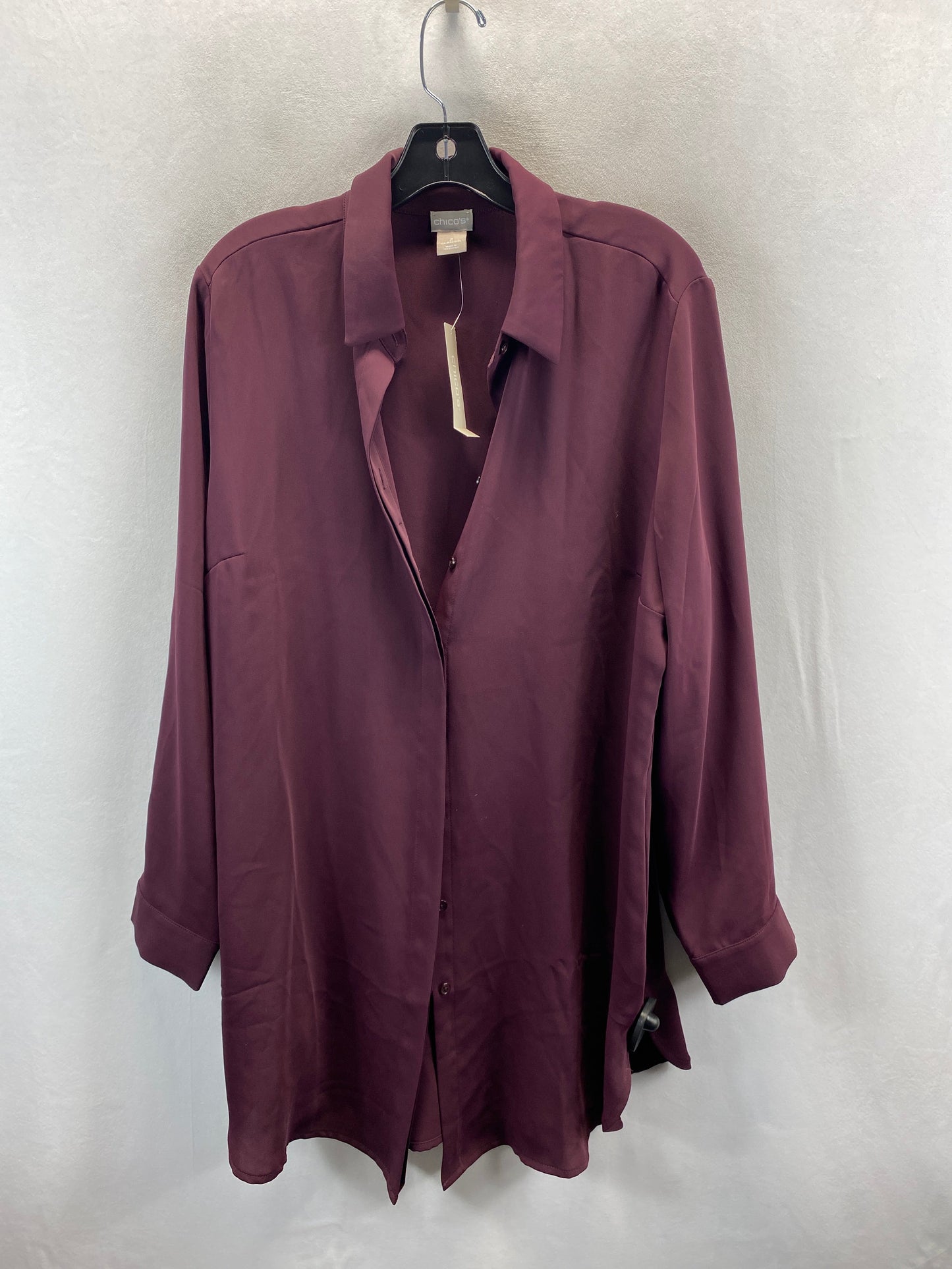 Tunic Long Sleeve By Chicos In Purple, Size: 2