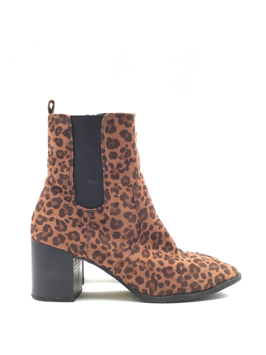 Boots Ankle Heels By Express In Animal Print, Size: 8