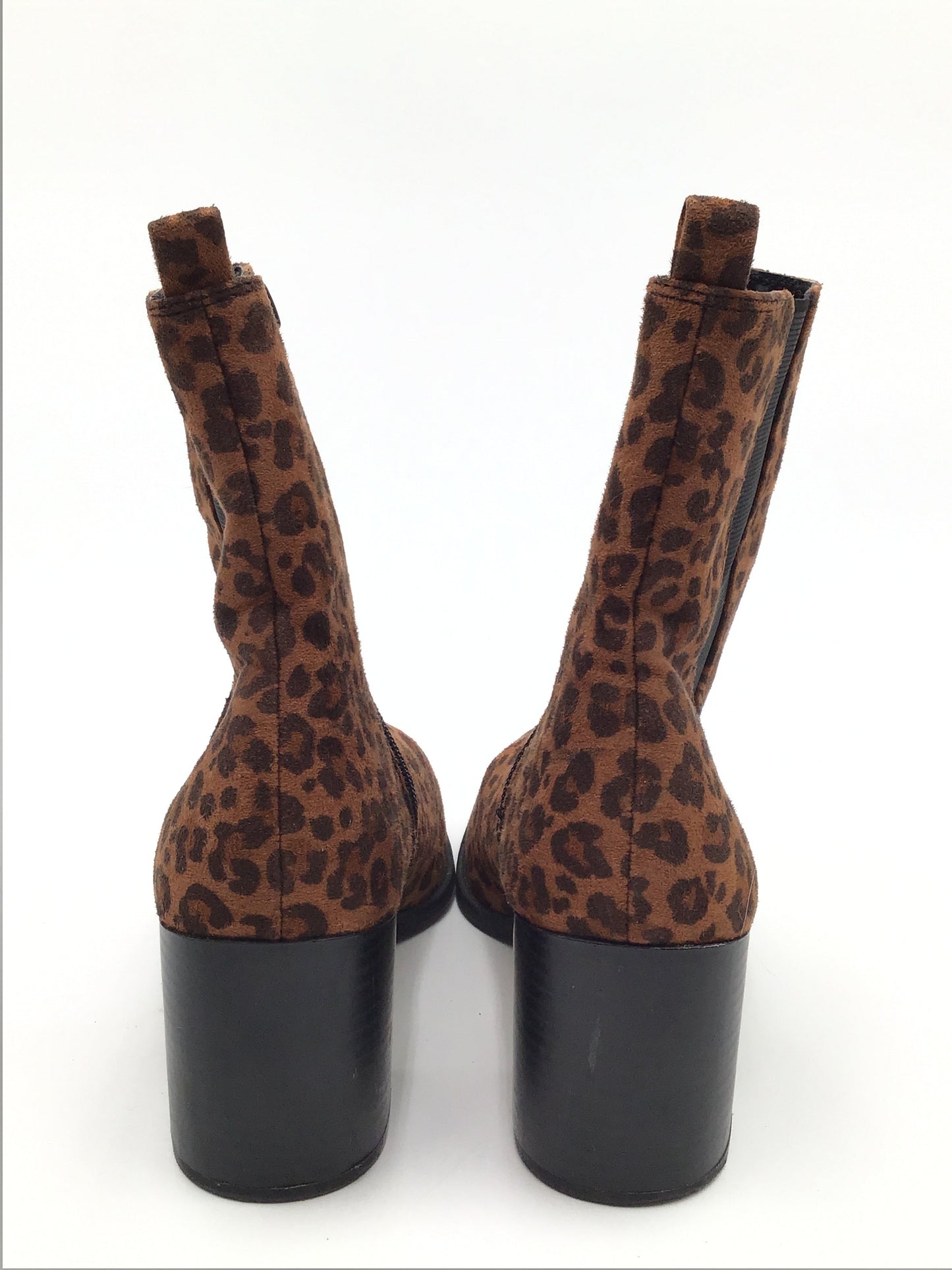 Boots Ankle Heels By Express In Animal Print, Size: 8