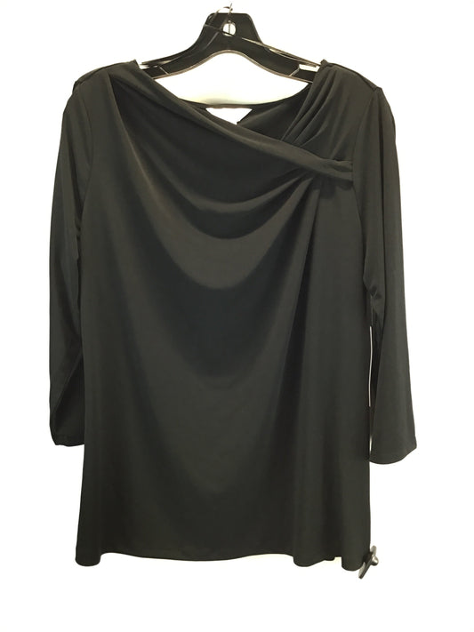 Top 3/4 Sleeve By Liz Claiborne In Black, Size: L