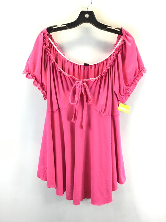 Top Short Sleeve By Shein In Pink, Size: 3x