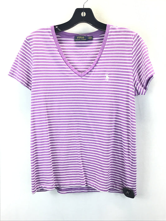 Purple & White Top Short Sleeve Polo Ralph Lauren, Size M