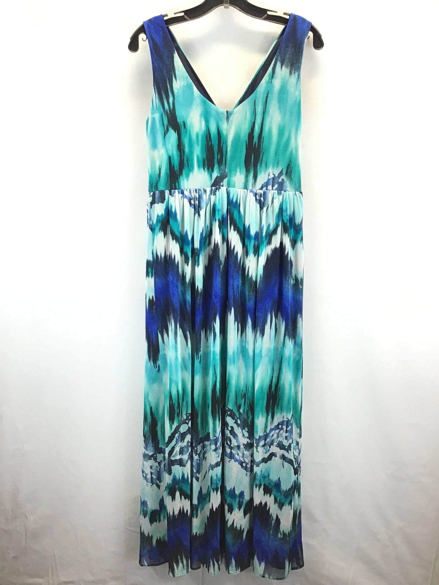 Blue & Green Dress Casual Maxi R And M Richards, Size 8