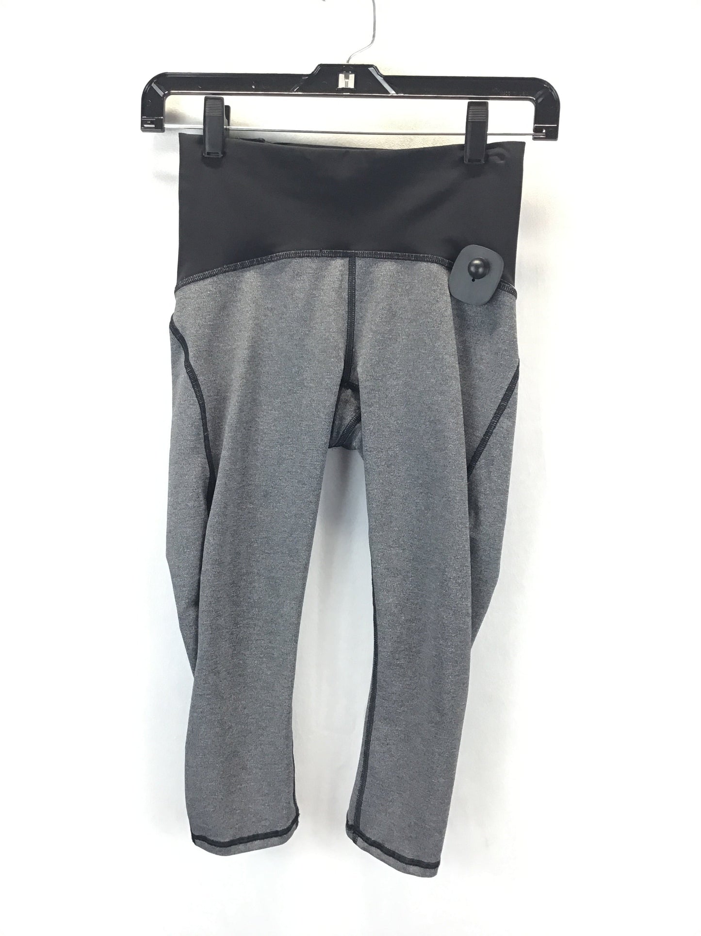 Athletic Capris By Lululemon In Black & Grey, Size: 4