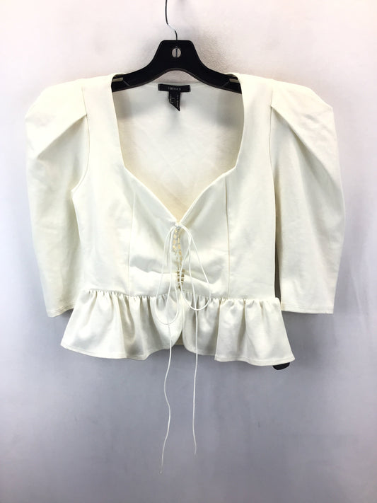 Top Long Sleeve By Forever 21 In Cream, Size: M