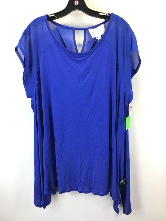 Top Short Sleeve By Vince Camuto In Blue, Size: 2x