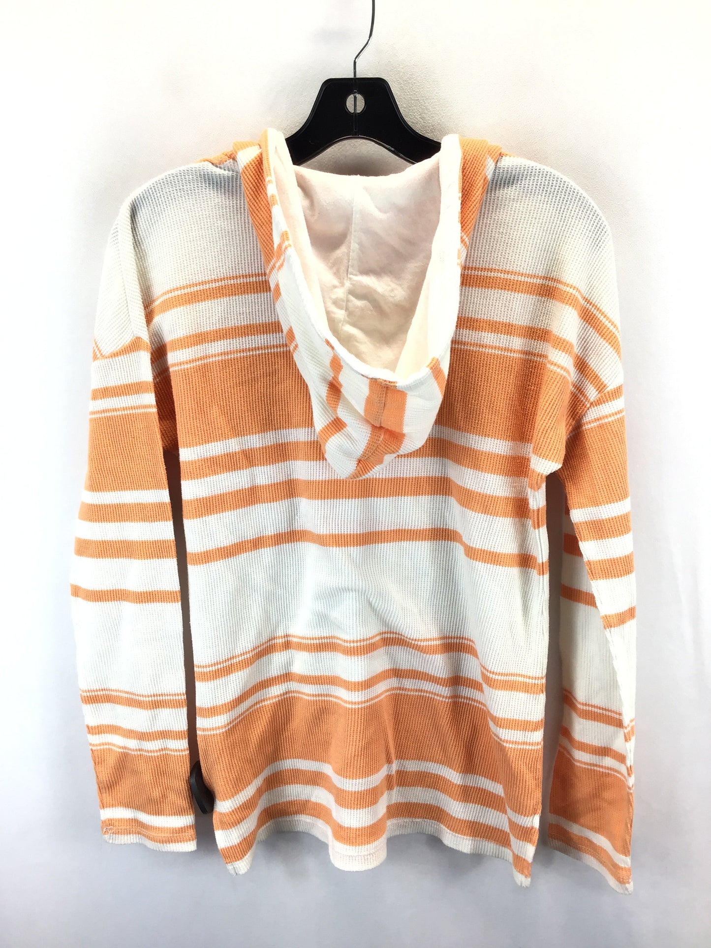 Sweatshirt Hoodie By Sonoma In Orange & White, Size: M