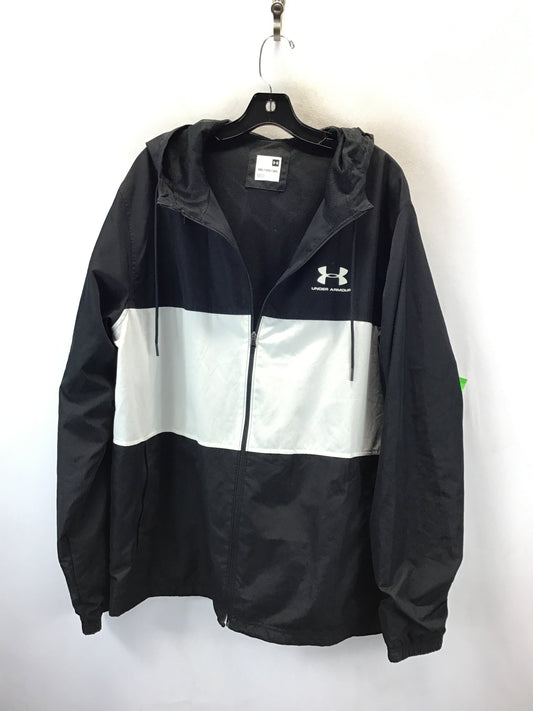 Jacket Windbreaker By Under Armour In Black & White, Size: Xxl