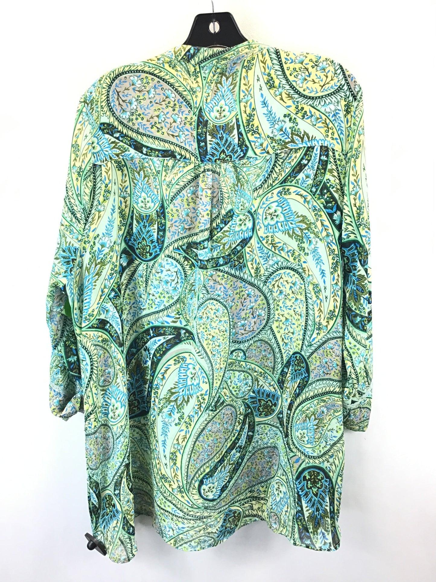 Blouse Long Sleeve By New Directions In Paisley Print, Size: 2x