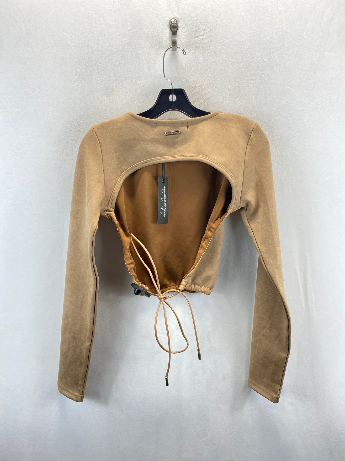 Top Long Sleeve By Cmc In Tan, Size: 12