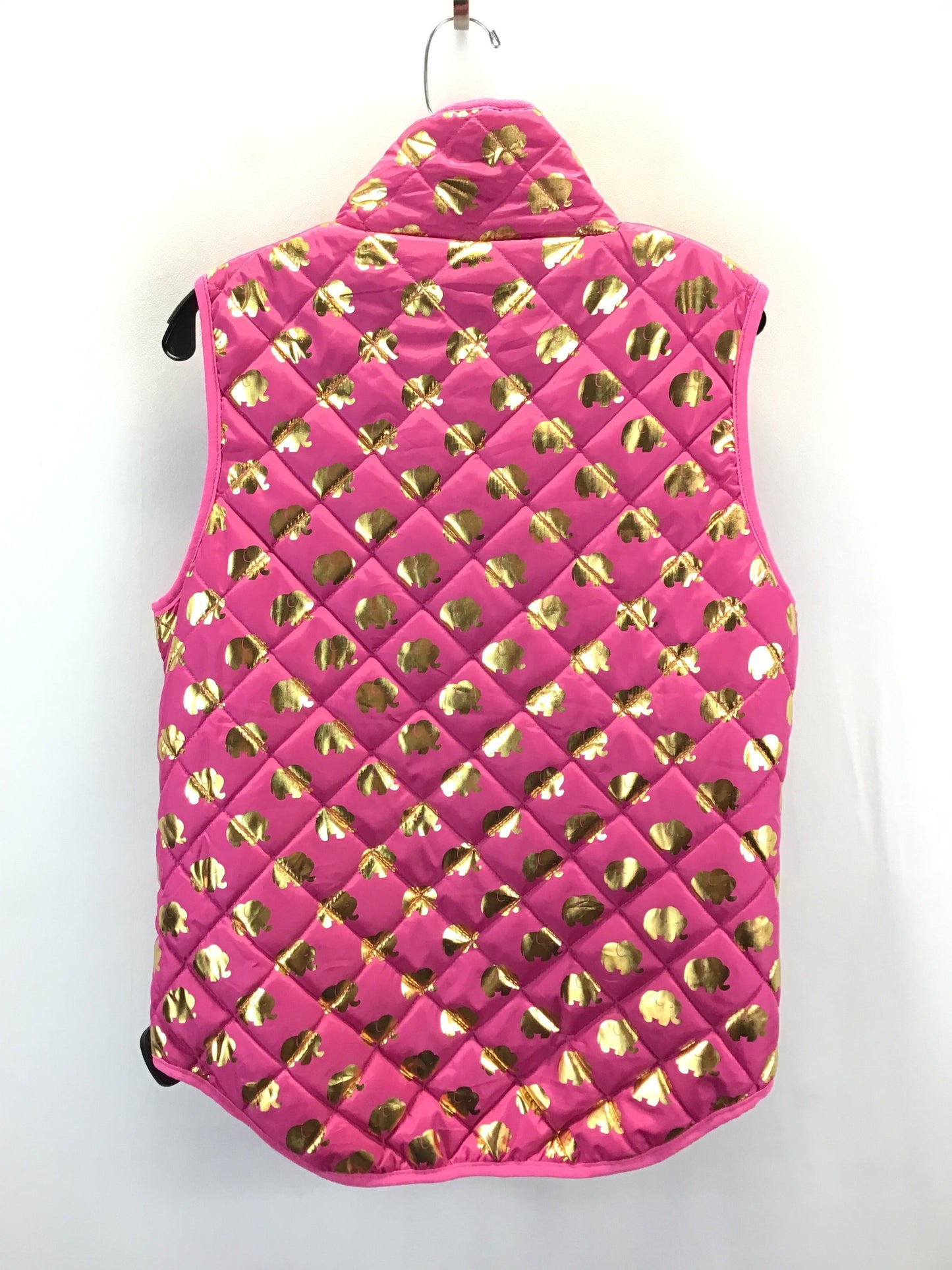 Vest Puffer & Quilted By Simply Southern In Gold & Pink, Size: L