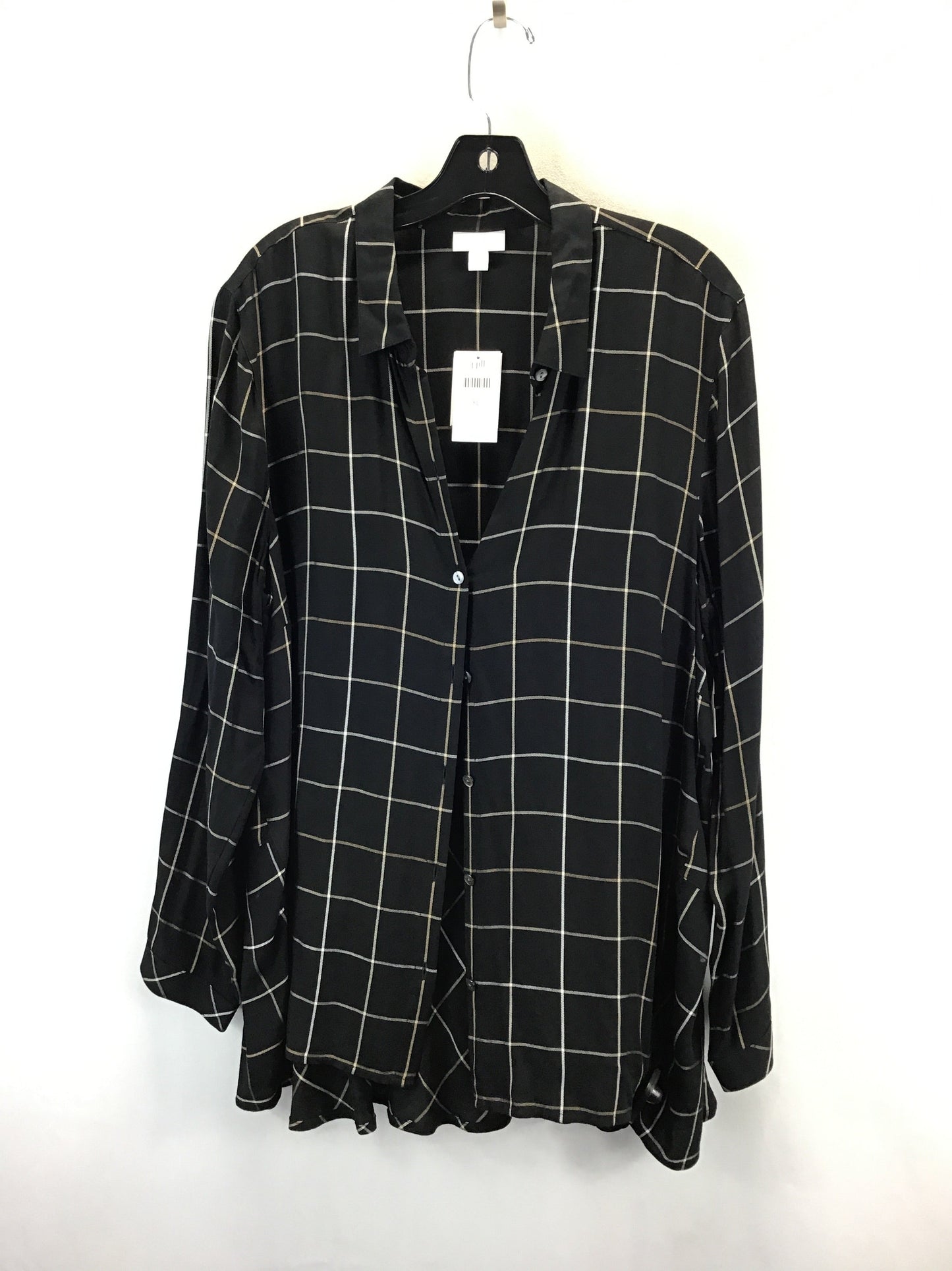 Top Long Sleeve Basic By J. Jill In Plaid Pattern, Size: Xl