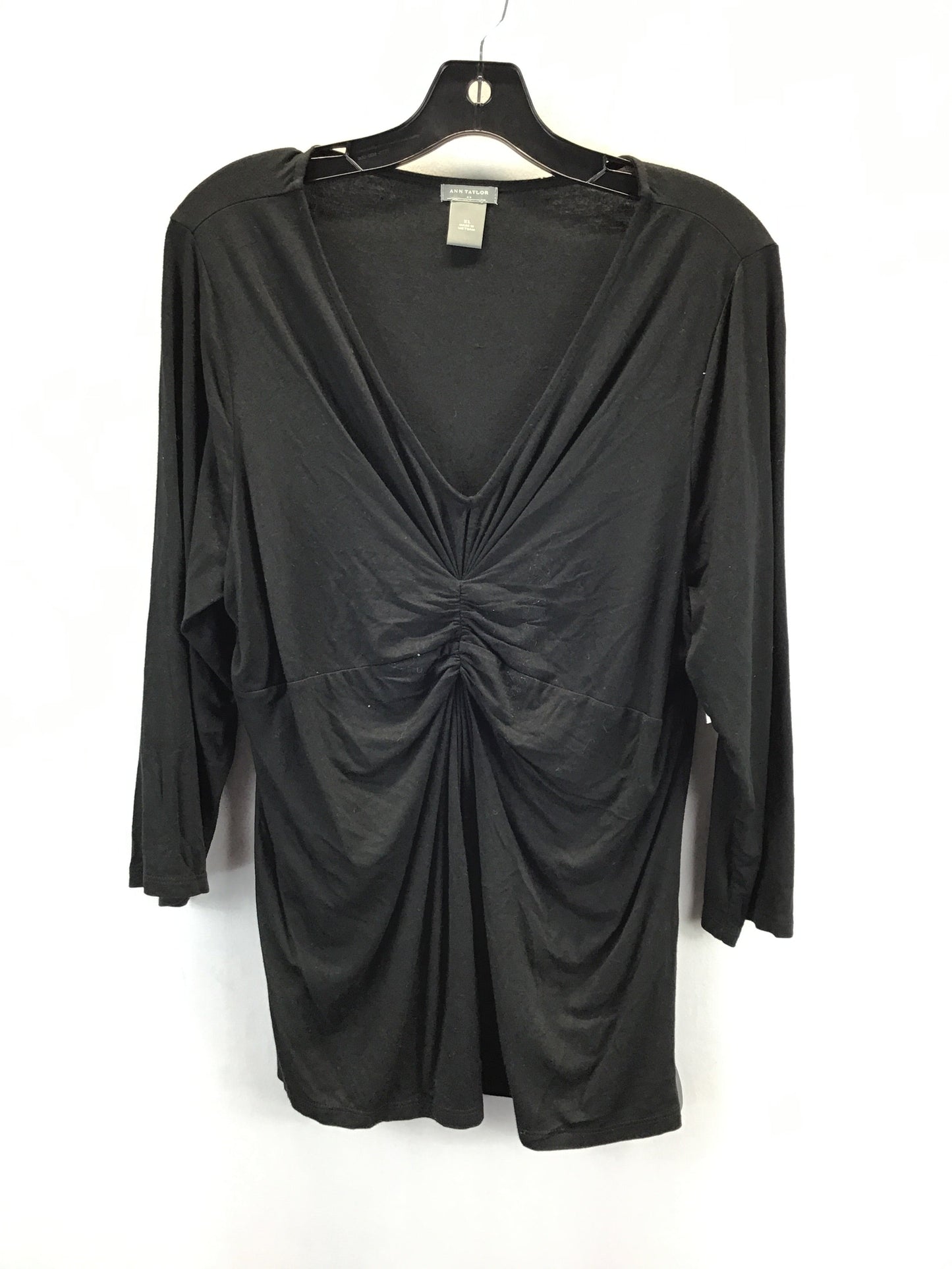 Top 3/4 Sleeve By Ann Taylor In Black, Size: Xl