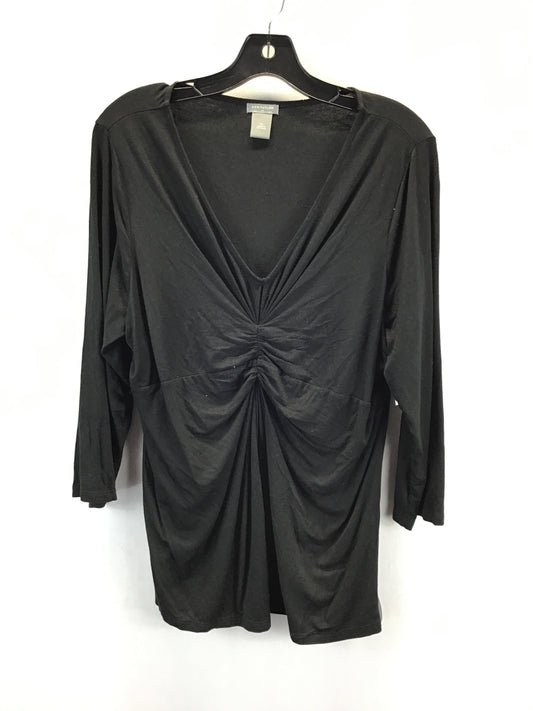 Top 3/4 Sleeve By Ann Taylor In Black, Size: Xl