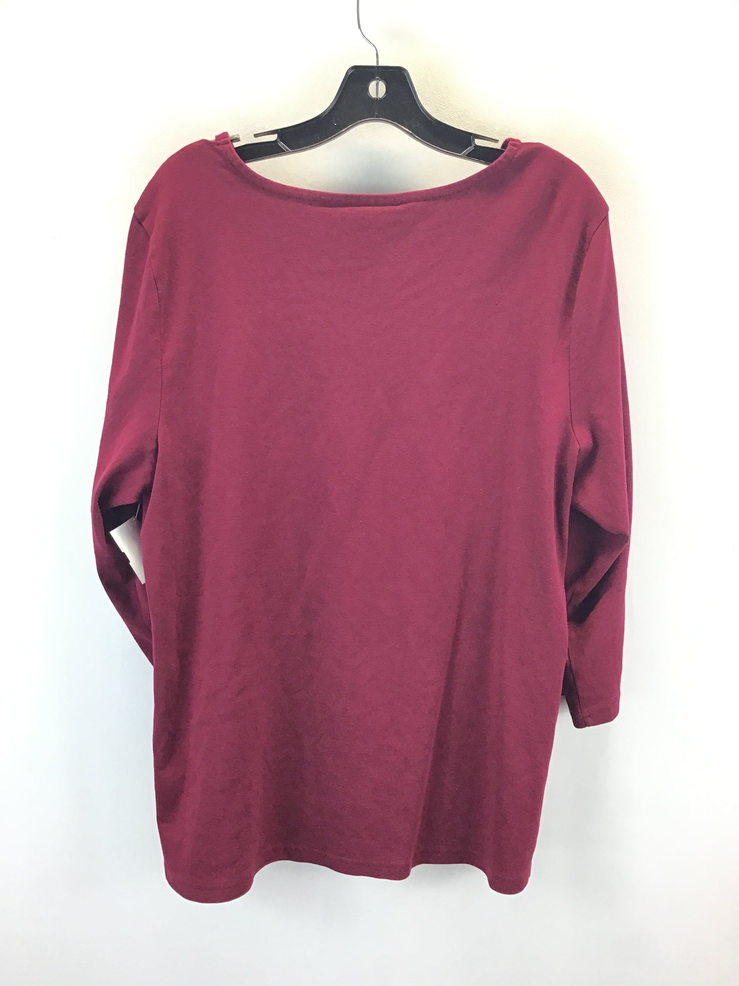 Top 3/4 Sleeve By Karen Scott In Red, Size: 2x