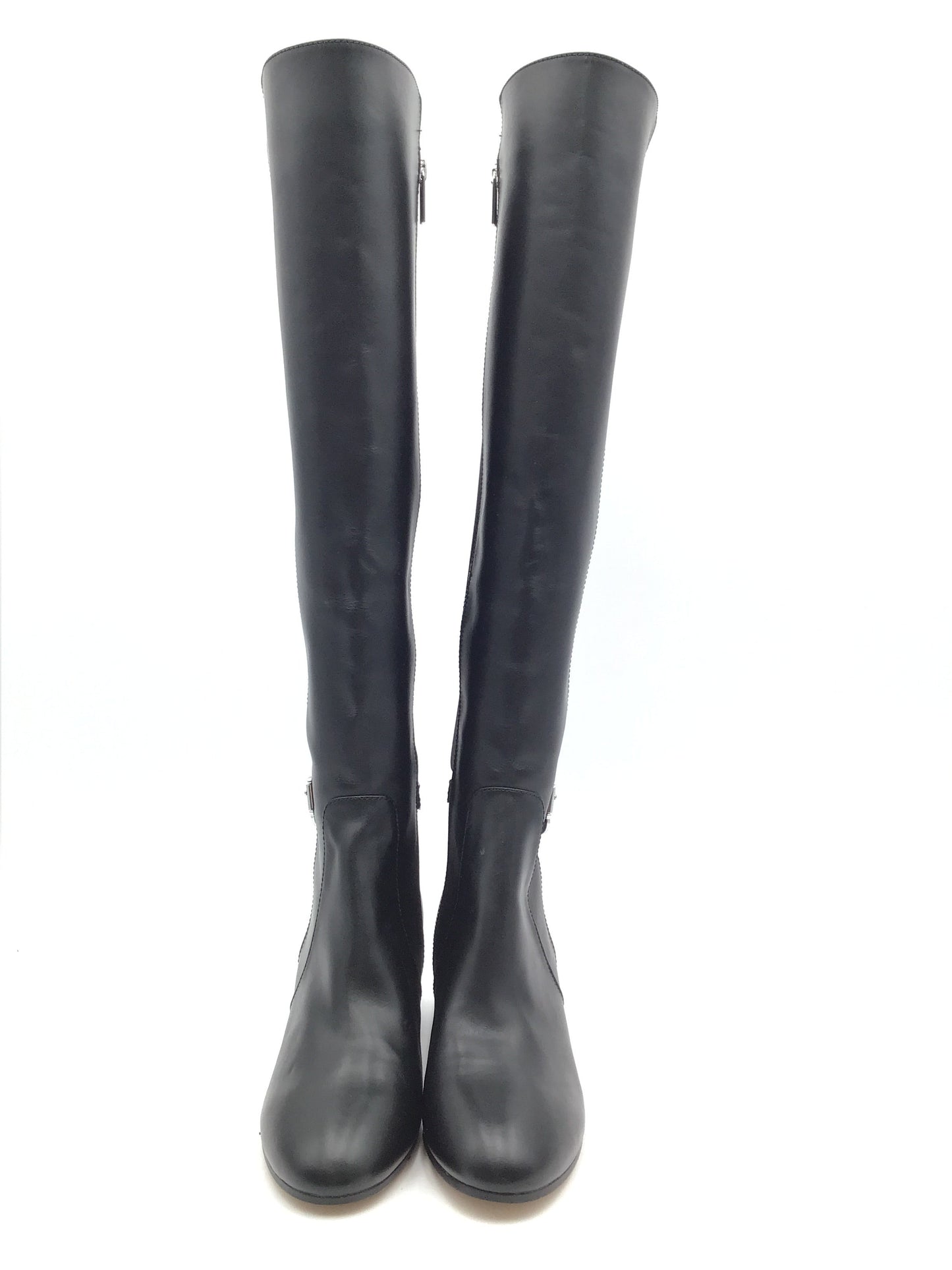 Boots Designer By Michael By Michael Kors In Black & Silver, Size: 8