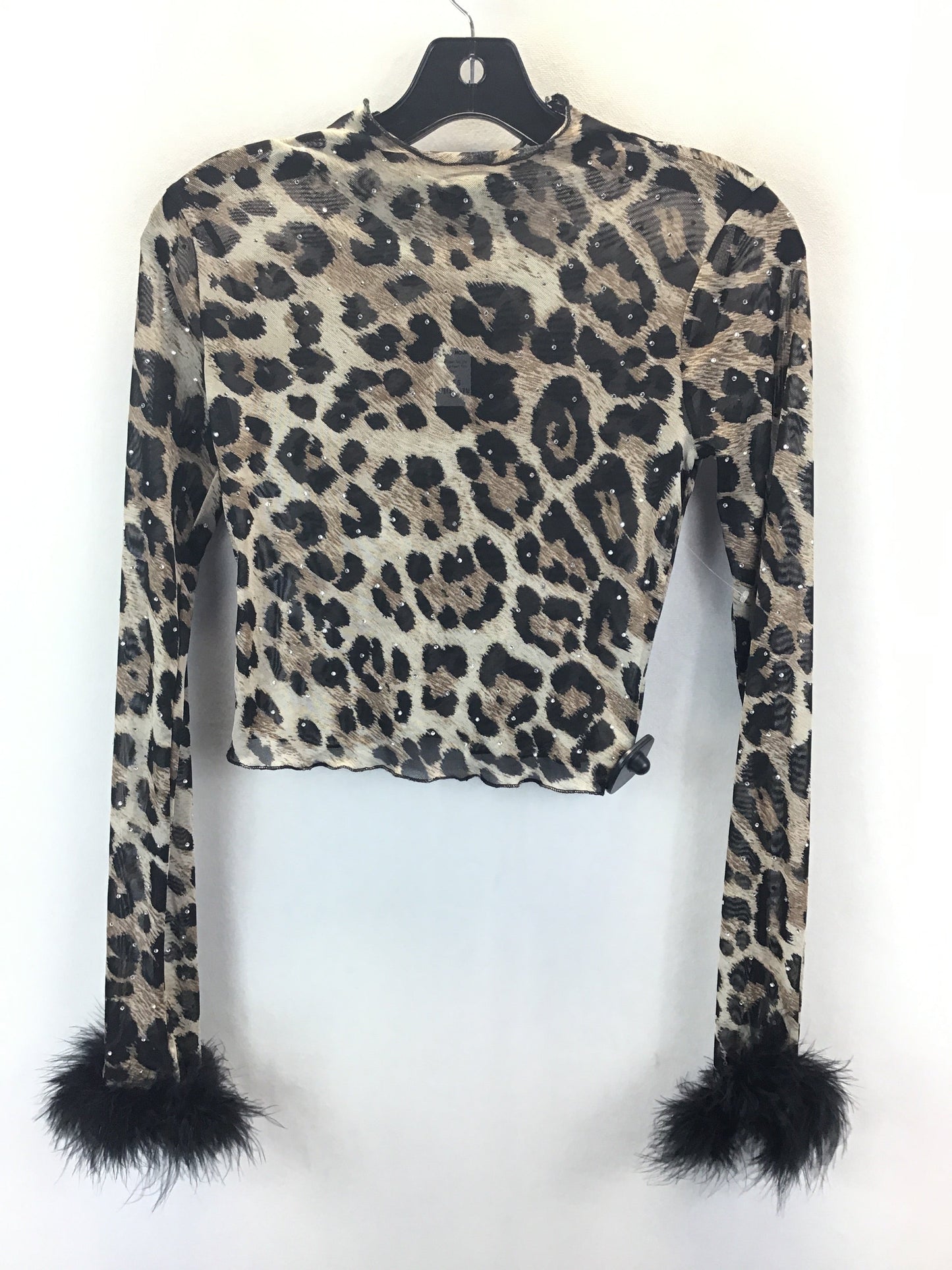 Top Long Sleeve By Fashion Nova In Leopard Print, Size: S