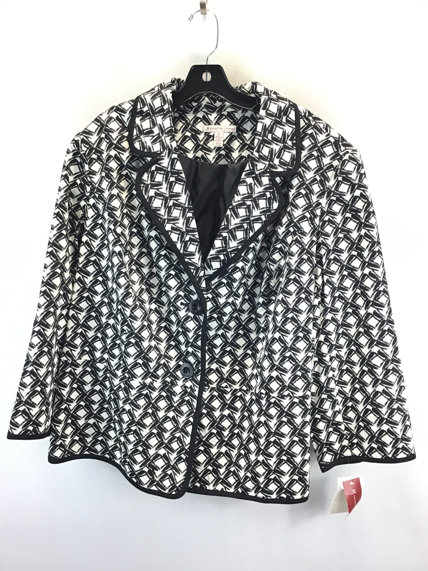 Blazer By Jm Collections In Black & White, Size: 22