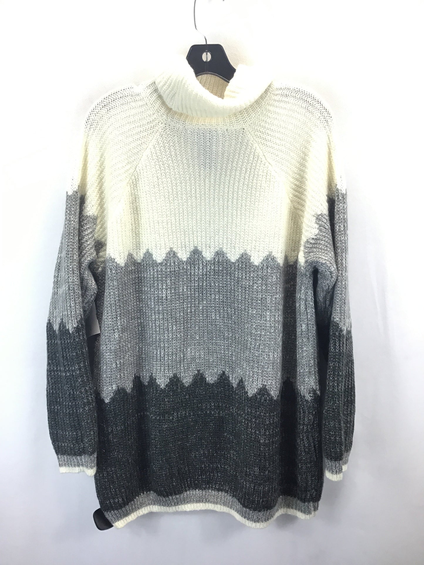 Sweater By Ashley Taylor In Grey & White, Size: 2x