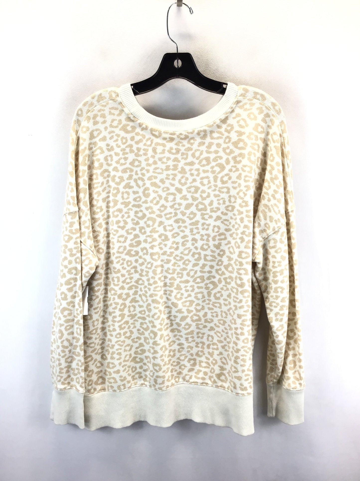 Top Long Sleeve By Time And Tru In Cream & Tan, Size: Xl