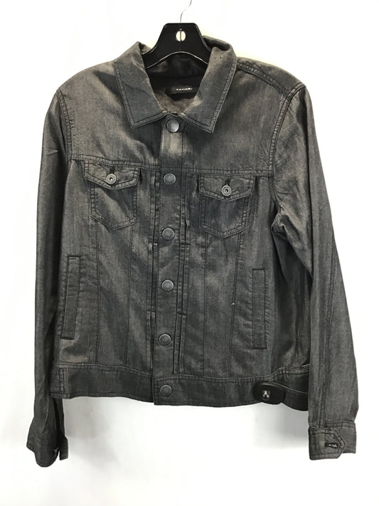 Jacket Shirt By Tahari By Arthur Levine In Black Denim, Size: M