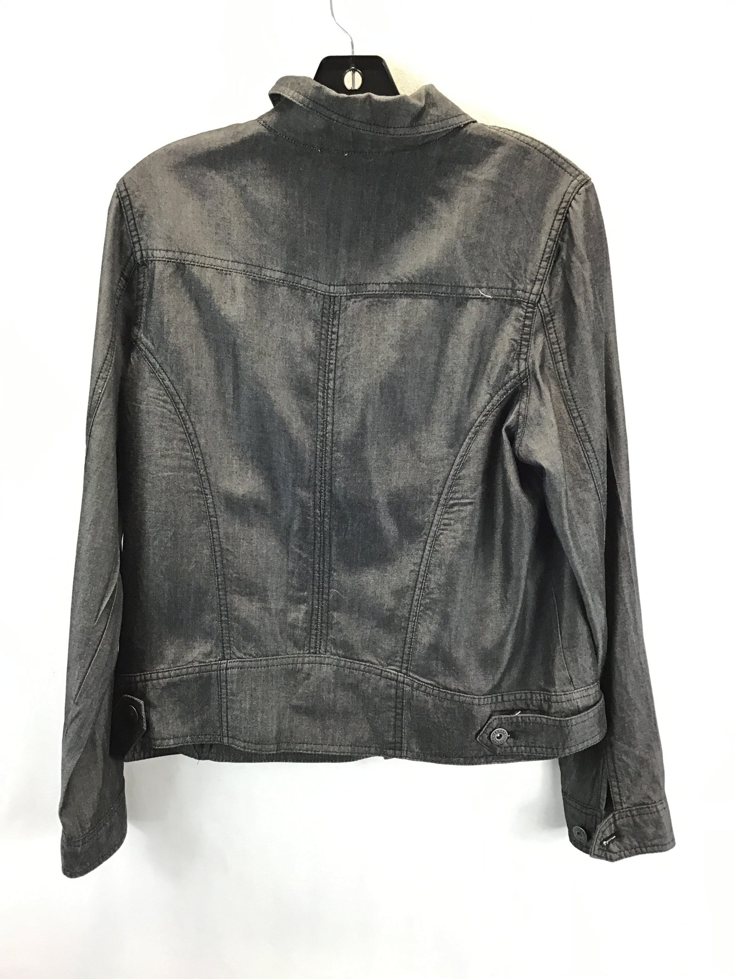 Jacket Shirt By Tahari By Arthur Levine In Black Denim, Size: M