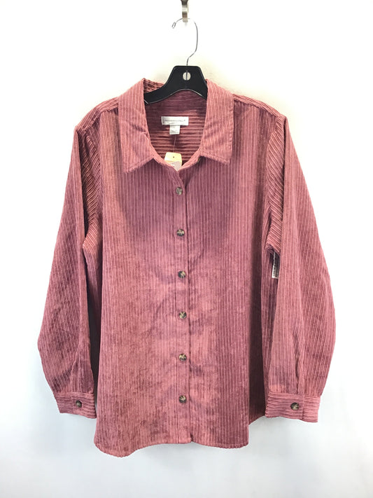 Top Long Sleeve By Christopher And Banks In Pink, Size: Xl